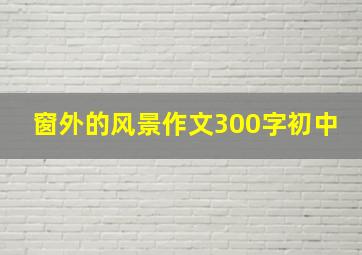 窗外的风景作文300字初中