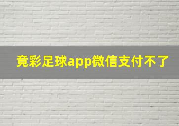 竞彩足球app微信支付不了