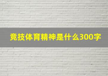 竞技体育精神是什么300字