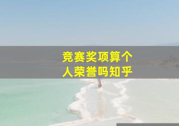 竞赛奖项算个人荣誉吗知乎