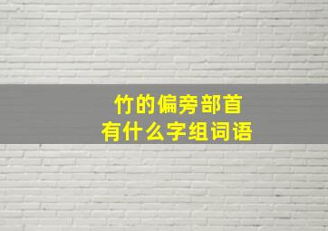 竹的偏旁部首有什么字组词语