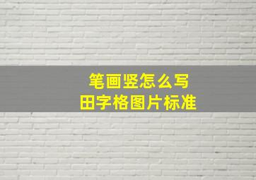 笔画竖怎么写田字格图片标准