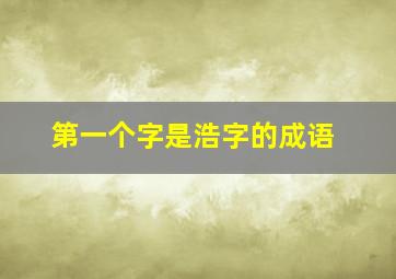 第一个字是浩字的成语