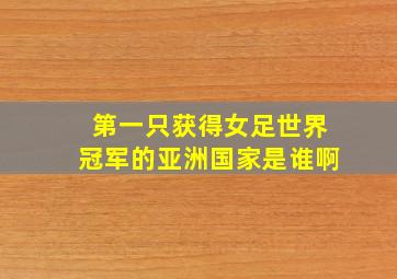 第一只获得女足世界冠军的亚洲国家是谁啊