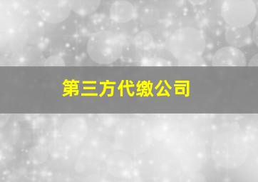 第三方代缴公司