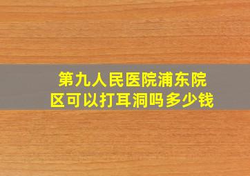 第九人民医院浦东院区可以打耳洞吗多少钱