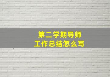 第二学期导师工作总结怎么写