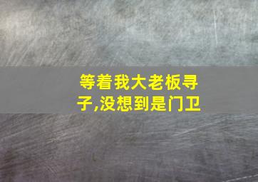 等着我大老板寻子,没想到是门卫