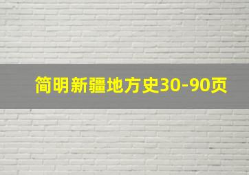 简明新疆地方史30-90页