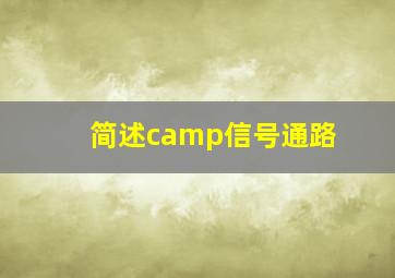 简述camp信号通路