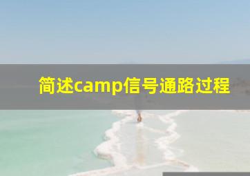 简述camp信号通路过程