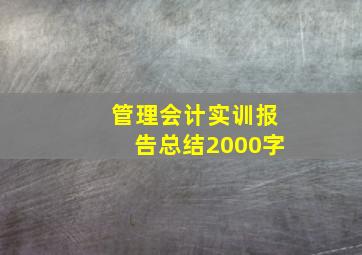 管理会计实训报告总结2000字