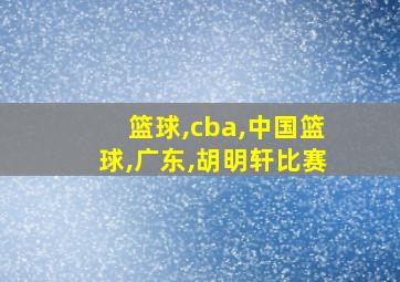 篮球,cba,中国篮球,广东,胡明轩比赛