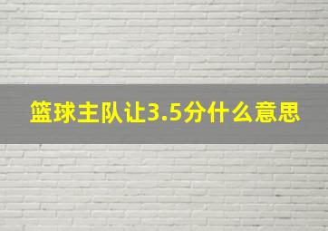 篮球主队让3.5分什么意思