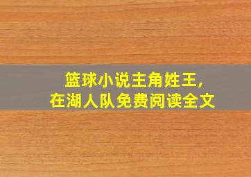 篮球小说主角姓王,在湖人队免费阅读全文