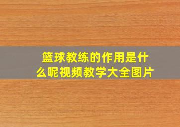 篮球教练的作用是什么呢视频教学大全图片