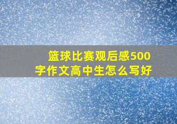 篮球比赛观后感500字作文高中生怎么写好