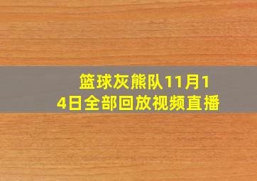 篮球灰熊队11月14日全部回放视频直播