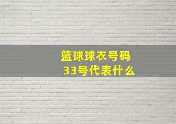 篮球球衣号码33号代表什么