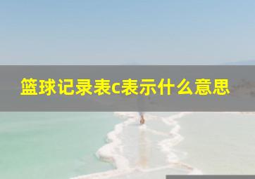 篮球记录表c表示什么意思