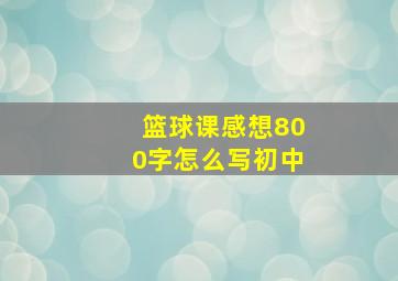 篮球课感想800字怎么写初中