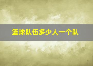 篮球队伍多少人一个队