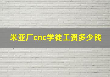 米亚厂cnc学徒工资多少钱