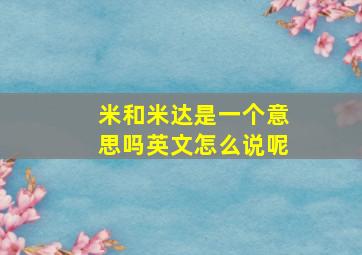 米和米达是一个意思吗英文怎么说呢