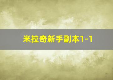 米拉奇新手副本1-1