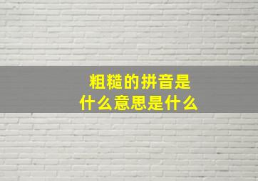 粗糙的拼音是什么意思是什么