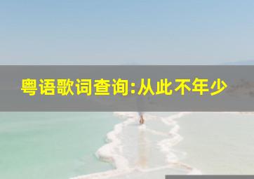 粤语歌词查询:从此不年少