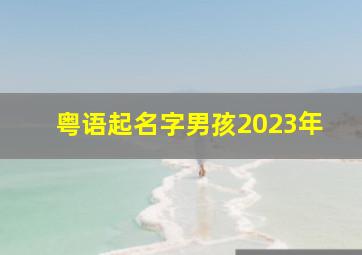 粤语起名字男孩2023年