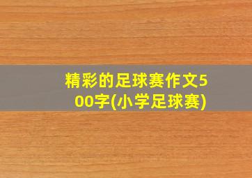 精彩的足球赛作文500字(小学足球赛)