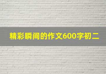 精彩瞬间的作文600字初二