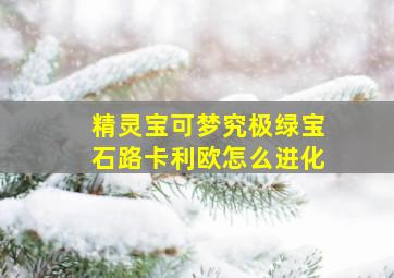 精灵宝可梦究极绿宝石路卡利欧怎么进化