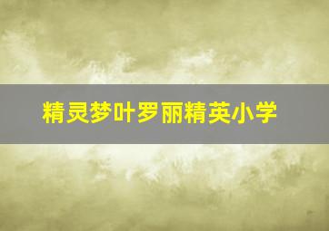 精灵梦叶罗丽精英小学