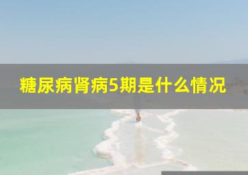 糖尿病肾病5期是什么情况