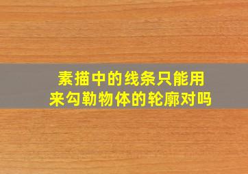 素描中的线条只能用来勾勒物体的轮廓对吗