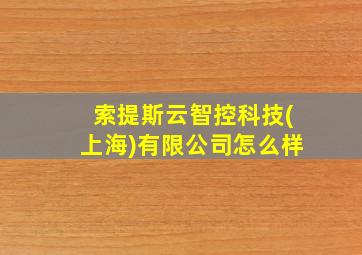 索提斯云智控科技(上海)有限公司怎么样