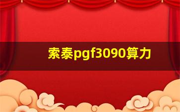 索泰pgf3090算力