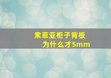 索菲亚柜子背板为什么才5mm