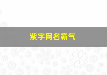 紫字网名霸气