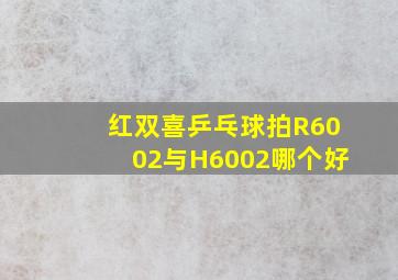 红双喜乒乓球拍R6002与H6002哪个好