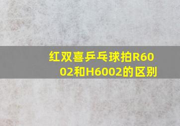 红双喜乒乓球拍R6002和H6002的区别