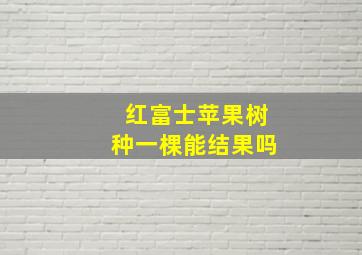 红富士苹果树种一棵能结果吗