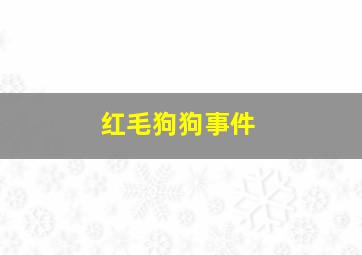 红毛狗狗事件