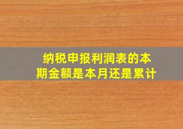 纳税申报利润表的本期金额是本月还是累计