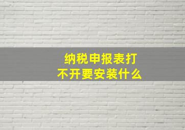 纳税申报表打不开要安装什么