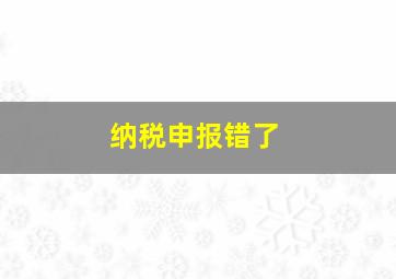 纳税申报错了