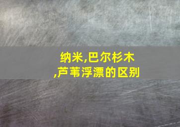 纳米,巴尔杉木,芦苇浮漂的区别